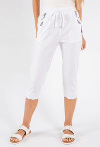 Pull-On Linen Capris