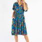 Shirred Waist Floral Dress