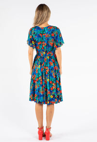 Shirred Waist Floral Dress