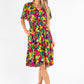 Shirred Waist Floral Dress