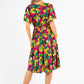 Shirred Waist Floral Dress