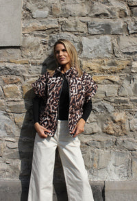 Leopard Print Quilted Gilet