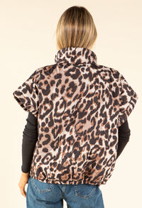 Leopard Print Quilted Gilet