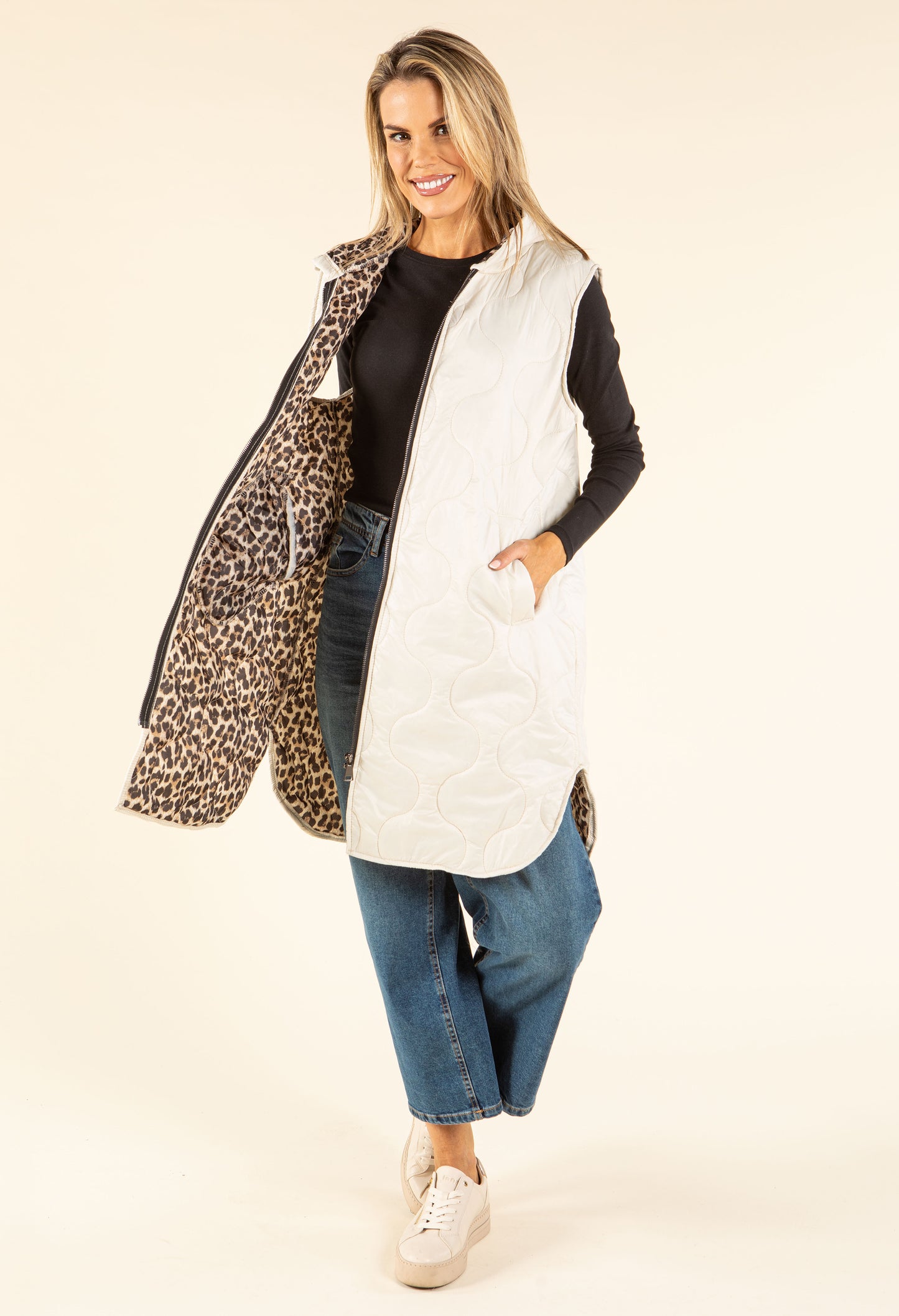 Longline Quilted Gilet