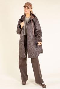 Hooded Quilted Long Jacket