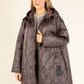Hooded Quilted Long Jacket