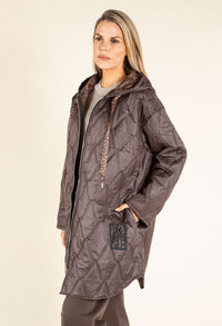 Hooded Quilted Long Jacket