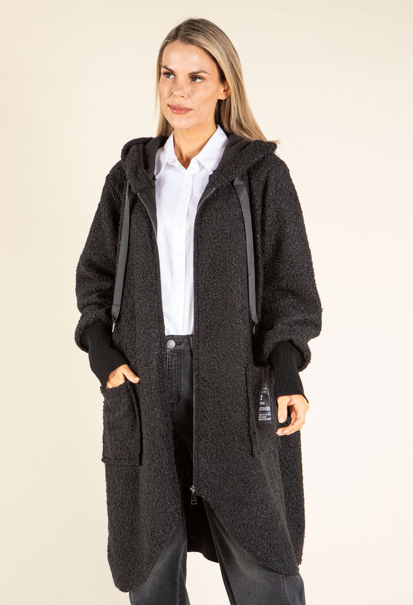 Lana Hooded Boucle Coat