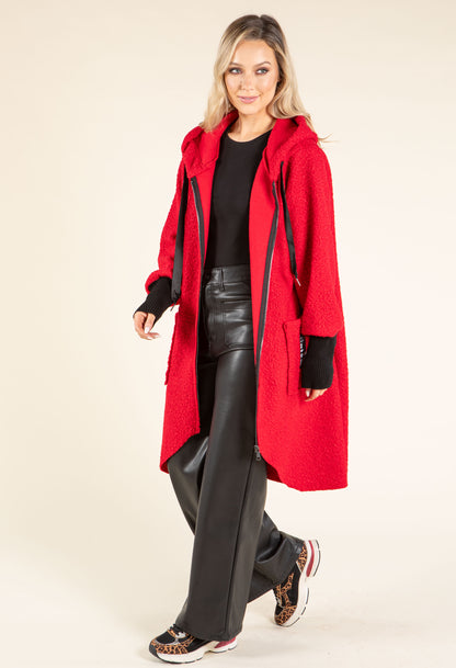 Lana Hooded Boucle Coat