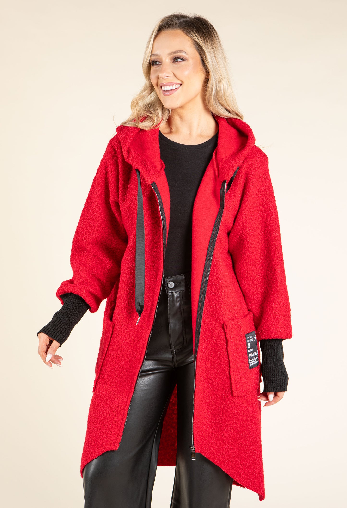Lana Hooded Boucle Coat