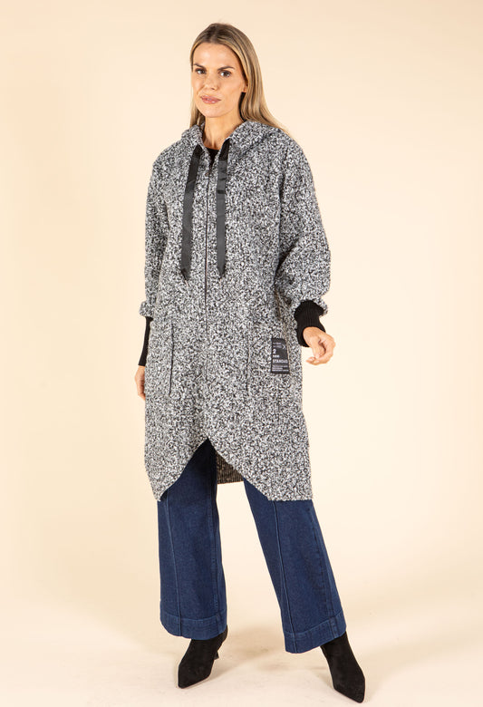Lana Hooded Boucle Coat