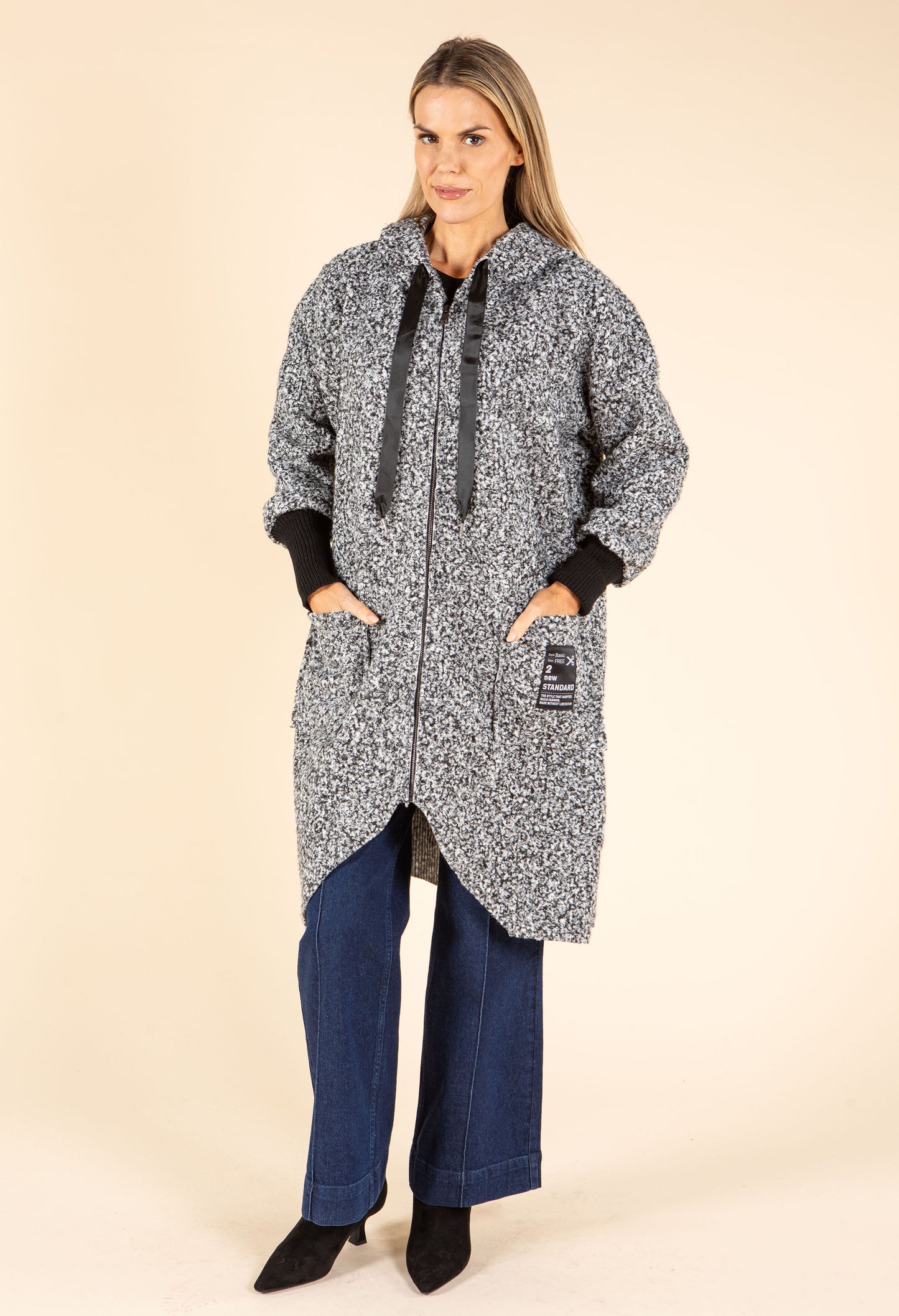 Lana Hooded Boucle Coat