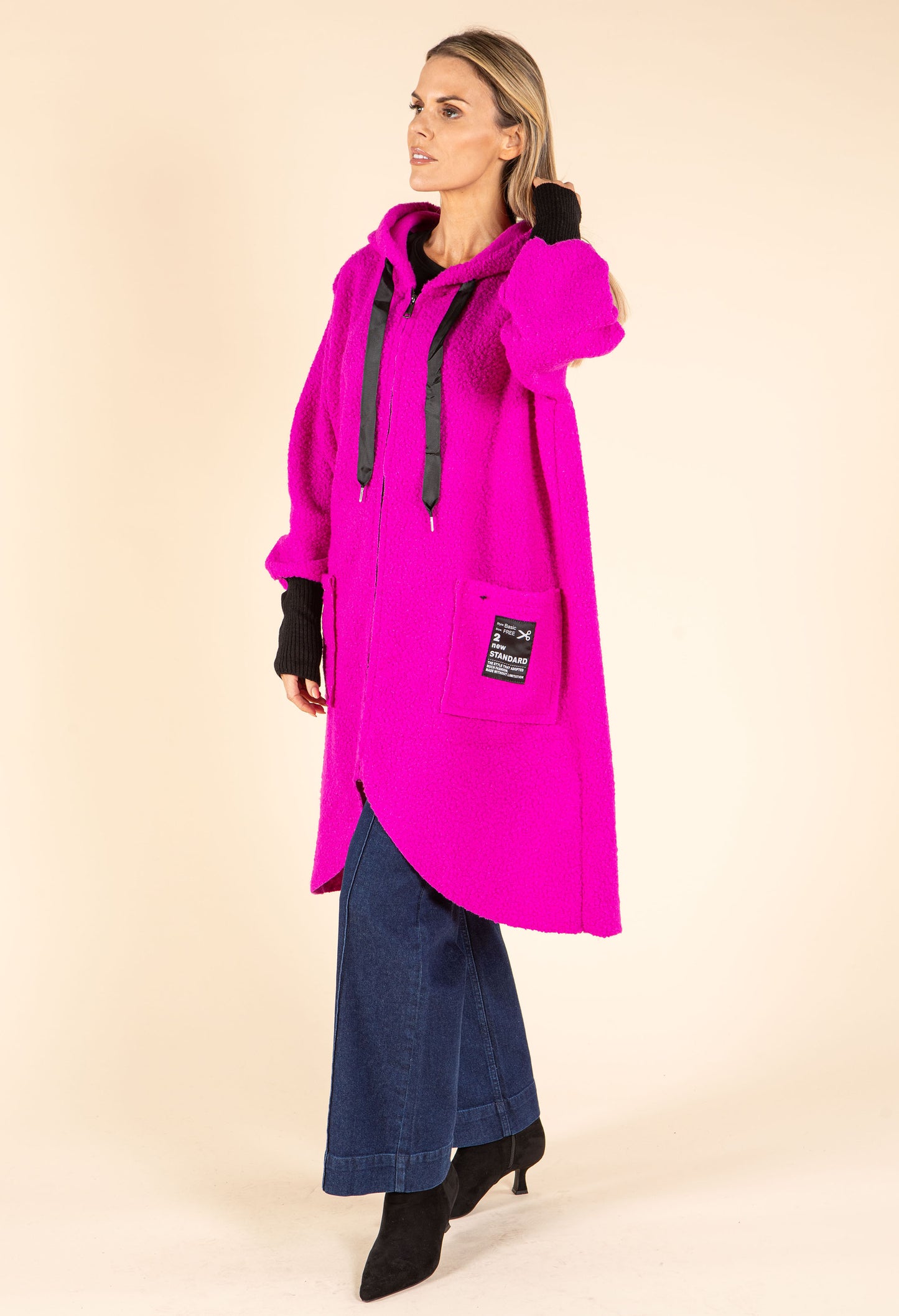 Lana Hooded Boucle Coat