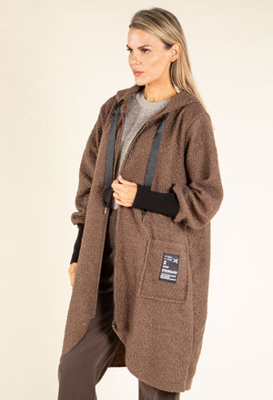 Lana Hooded Boucle Coat