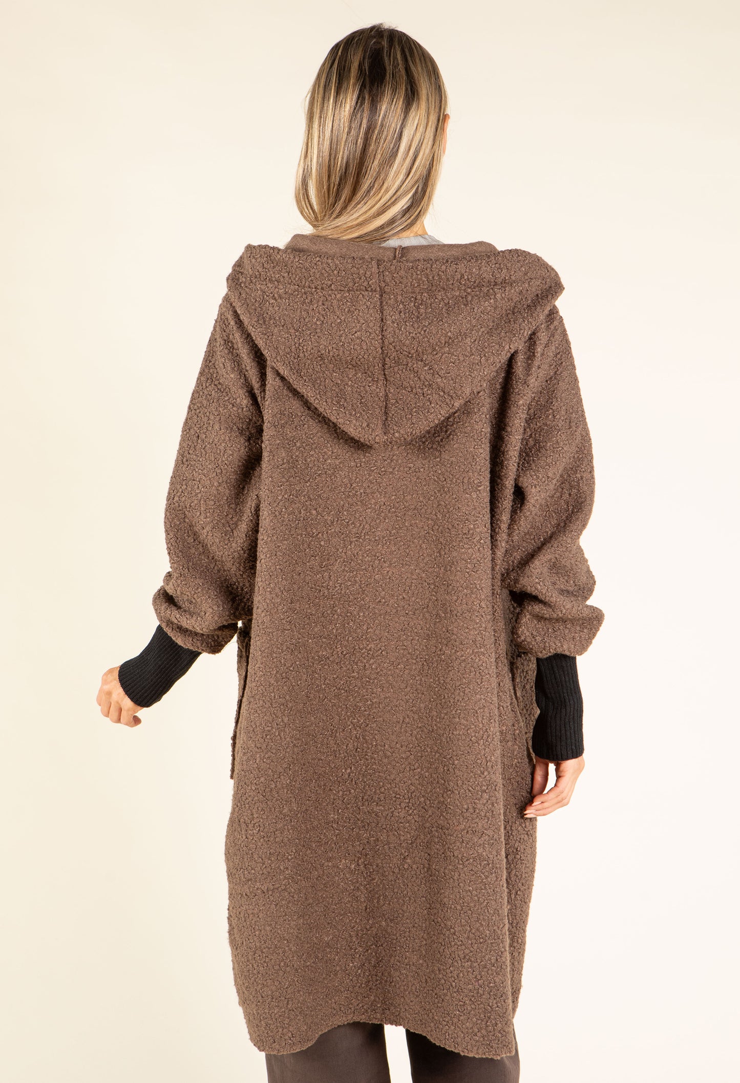 Lana Hooded Boucle Coat