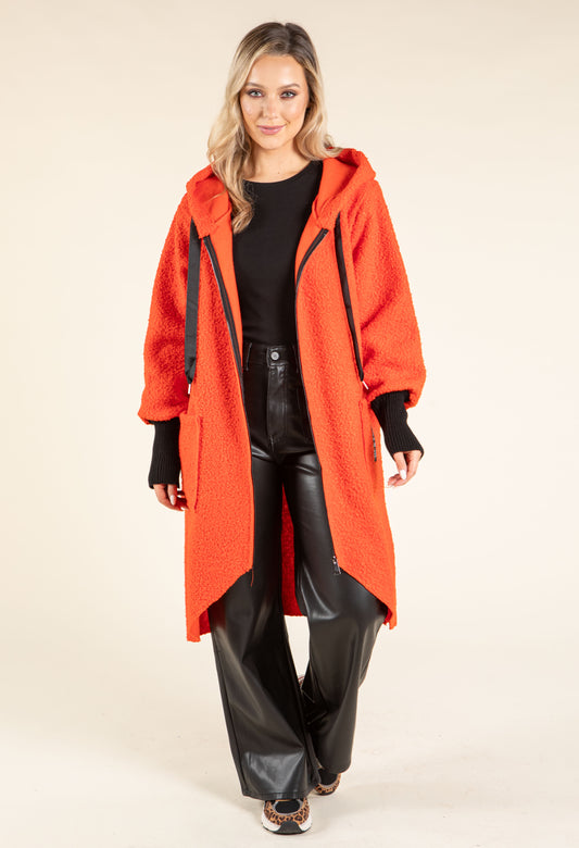 Lana Hooded Boucle Coat