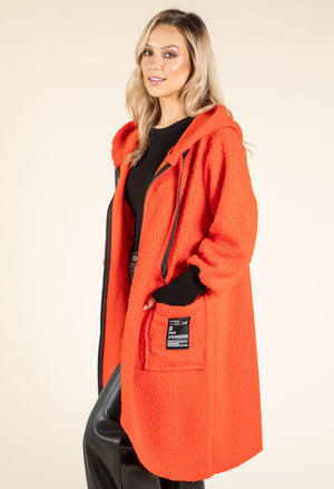 Lana Hooded Boucle Coat