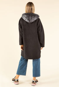 Soft Boucle Hooded Coat