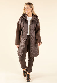 Soft Boucle Hooded Coat