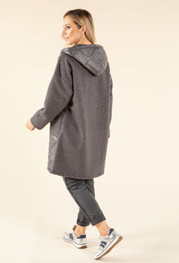 Soft Boucle Hooded Coat