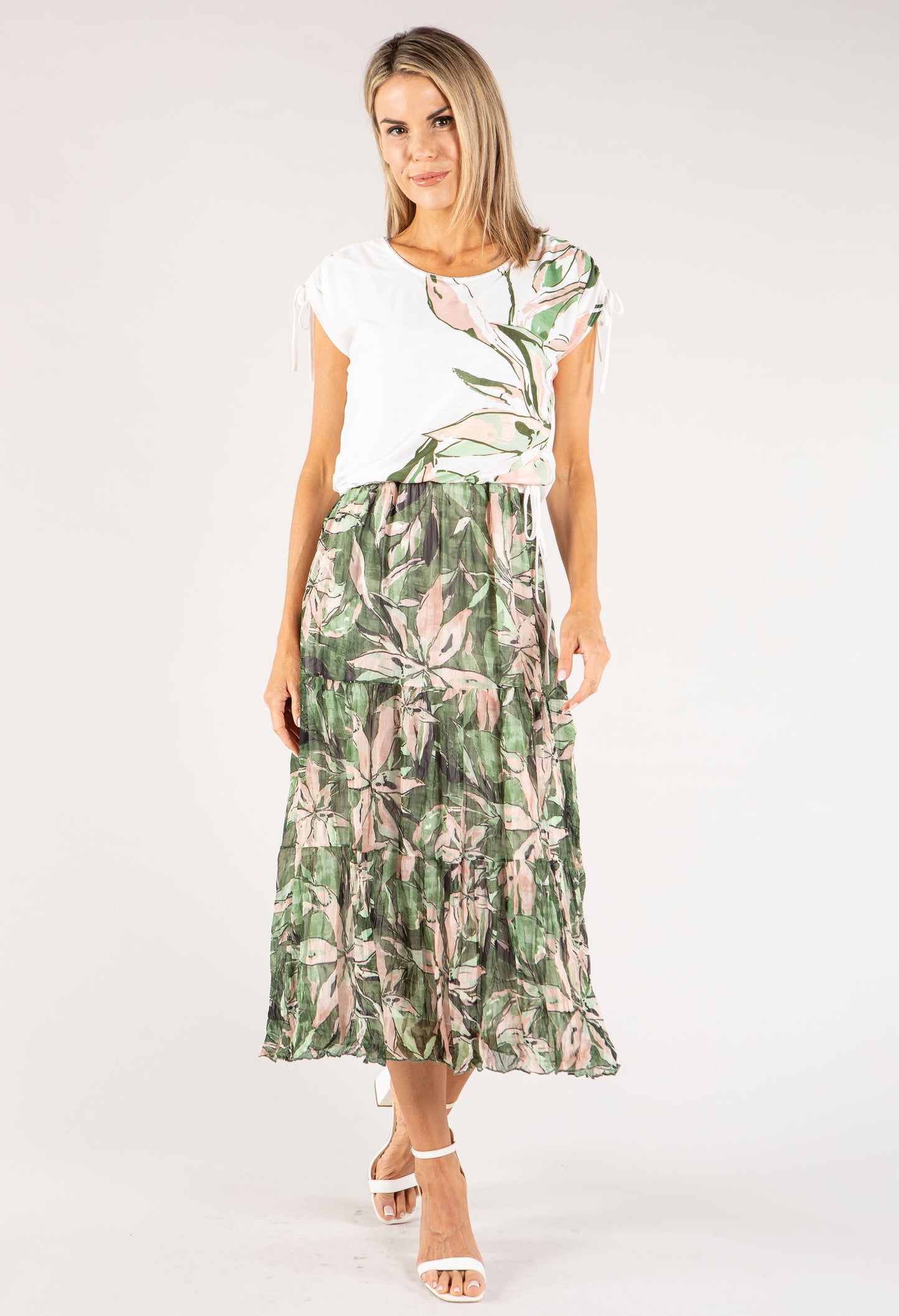 2 in 1 Leaf Print Dress