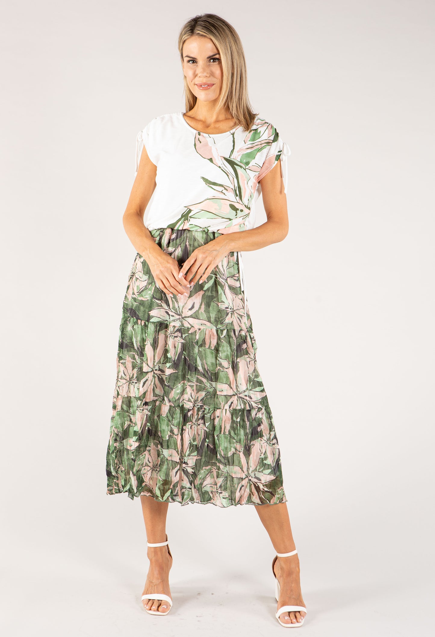 2 in 1 Leaf Print Dress