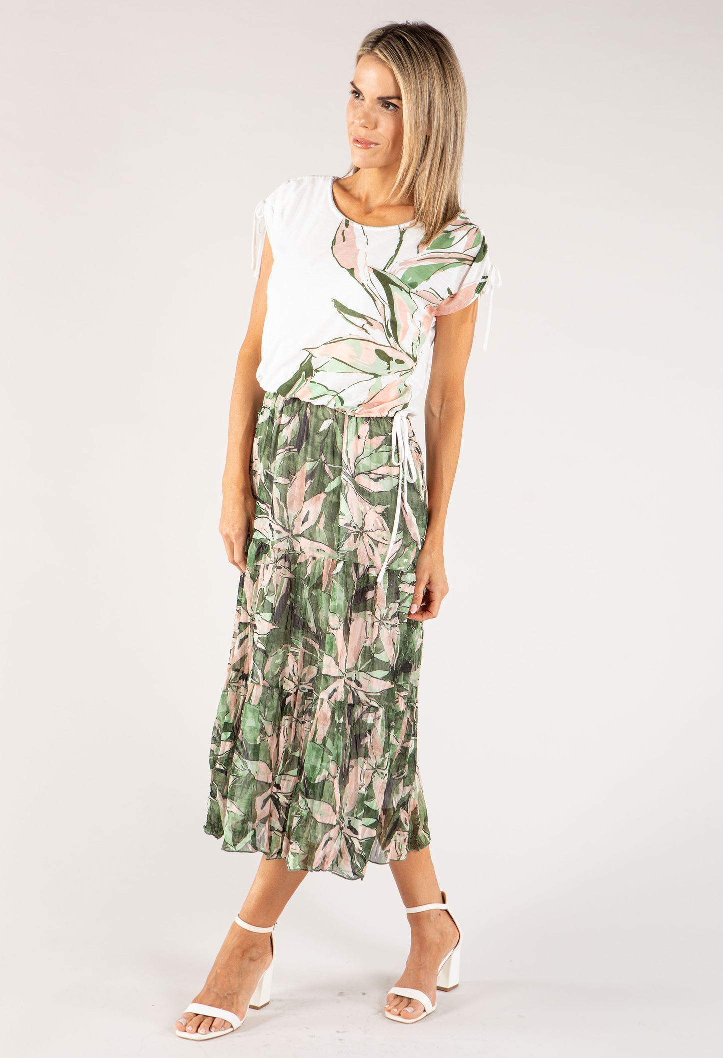 2 in 1 Leaf Print Dress