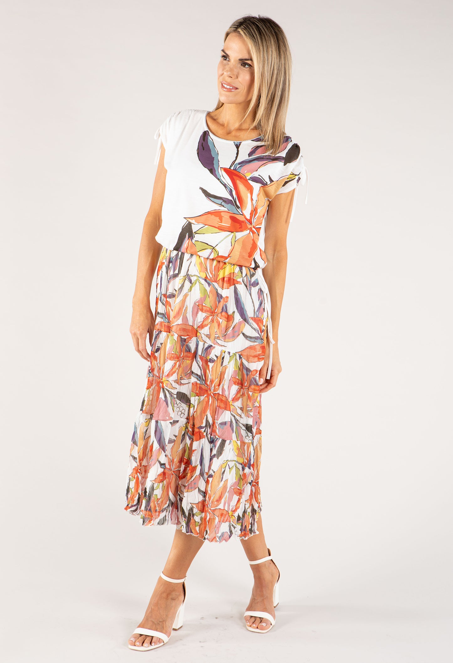 2 in 1 Leaf Print Dress