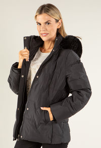 Fur Lined Hooded Coat