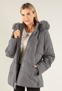Fur Lined Hooded Coat