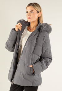 Fur Lined Hooded Coat
