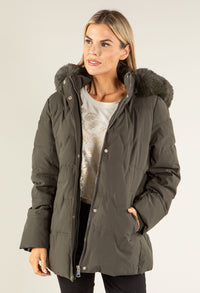 Fur Lined Hooded Coat