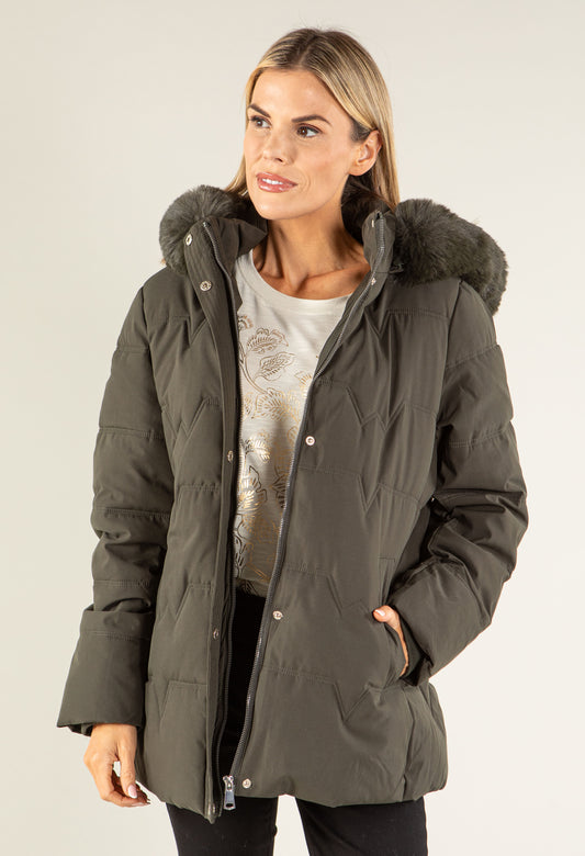 Fur Lined Hooded Coat