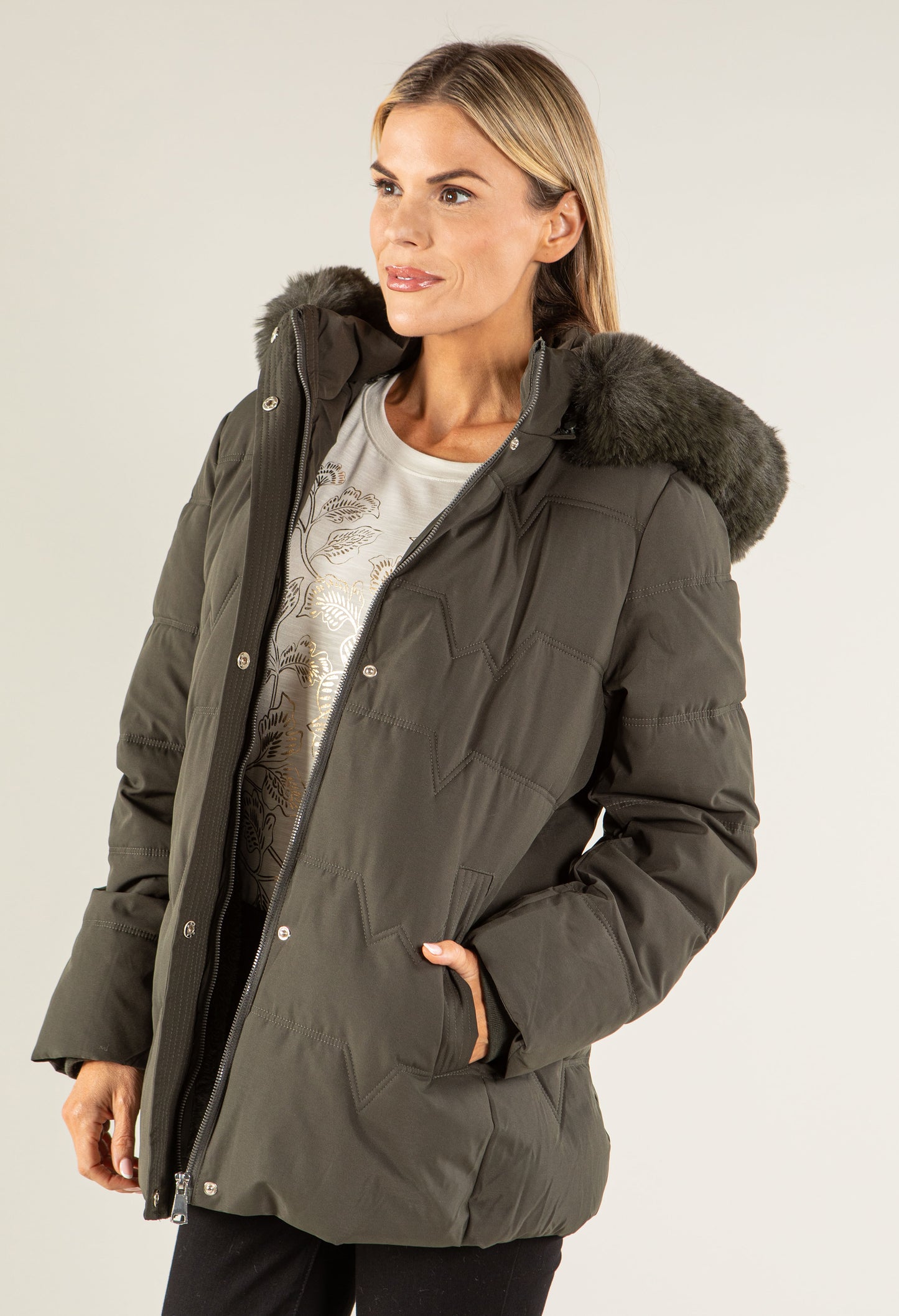 Fur Lined Hooded Coat