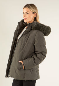 Fur Lined Hooded Coat