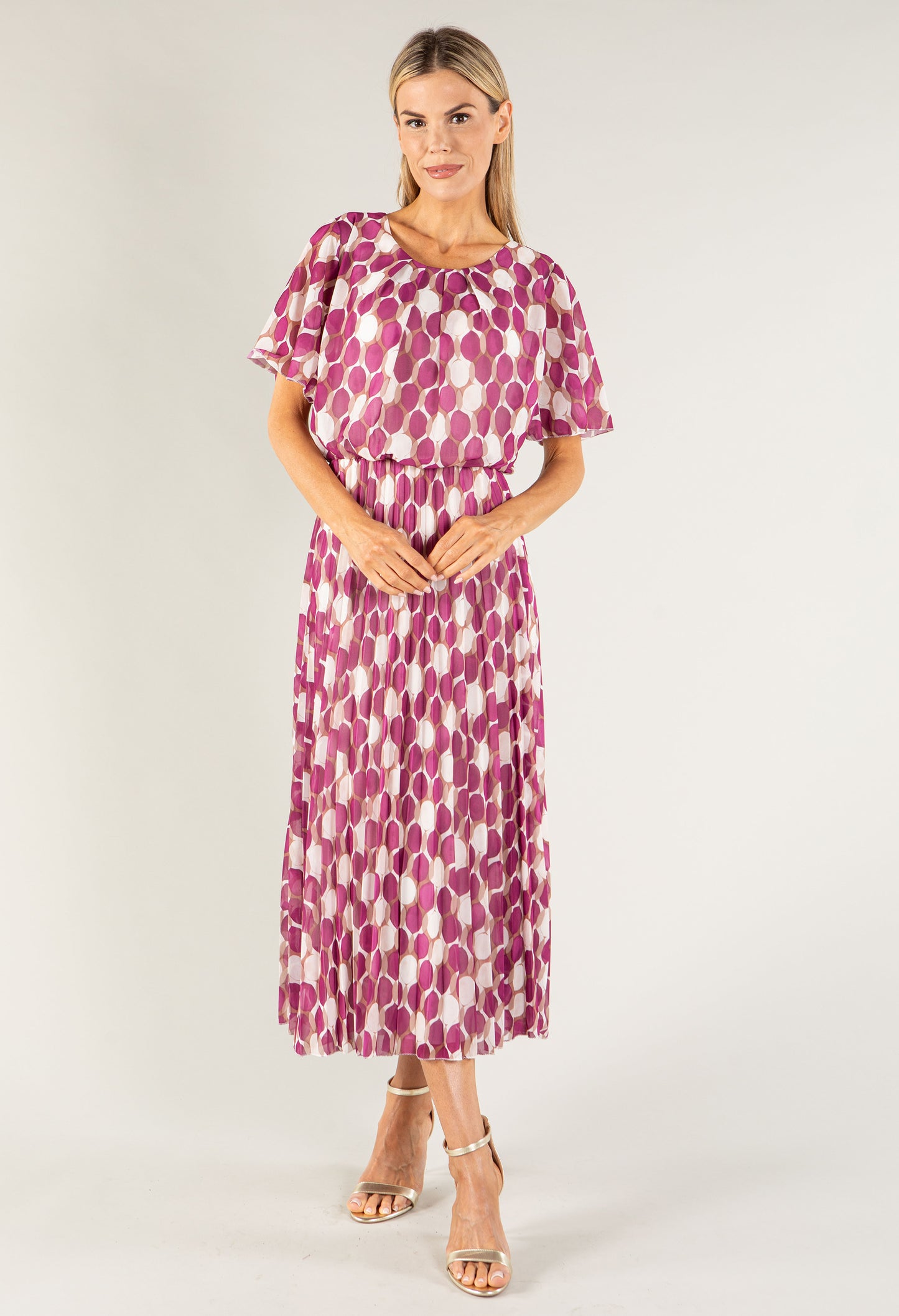 Retro Plisse Pleated Pop Over Dress