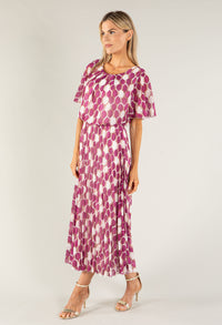 Retro Plisse Pleated Pop Over Dress