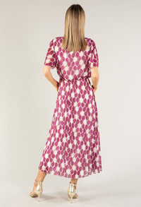 Retro Plisse Pleated Pop Over Dress