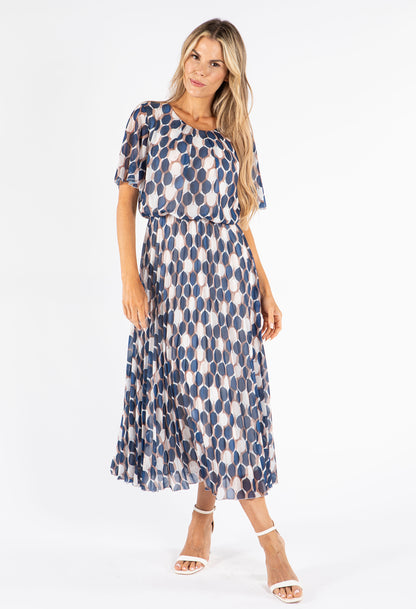 Retro Plisse Pleated Pop Over Dress