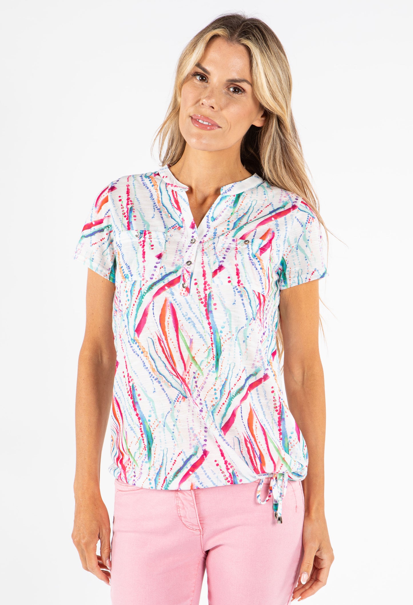 Watercolor Front Pocket Top