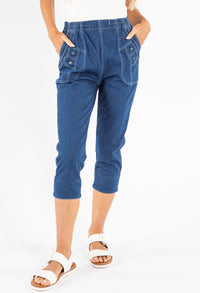 Pull On Denim Capris