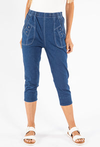 Pull On Denim Capris