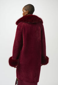 Fur Trim Shawl Coat