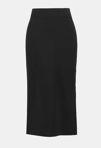 Black pencil skirt on a light gray background
