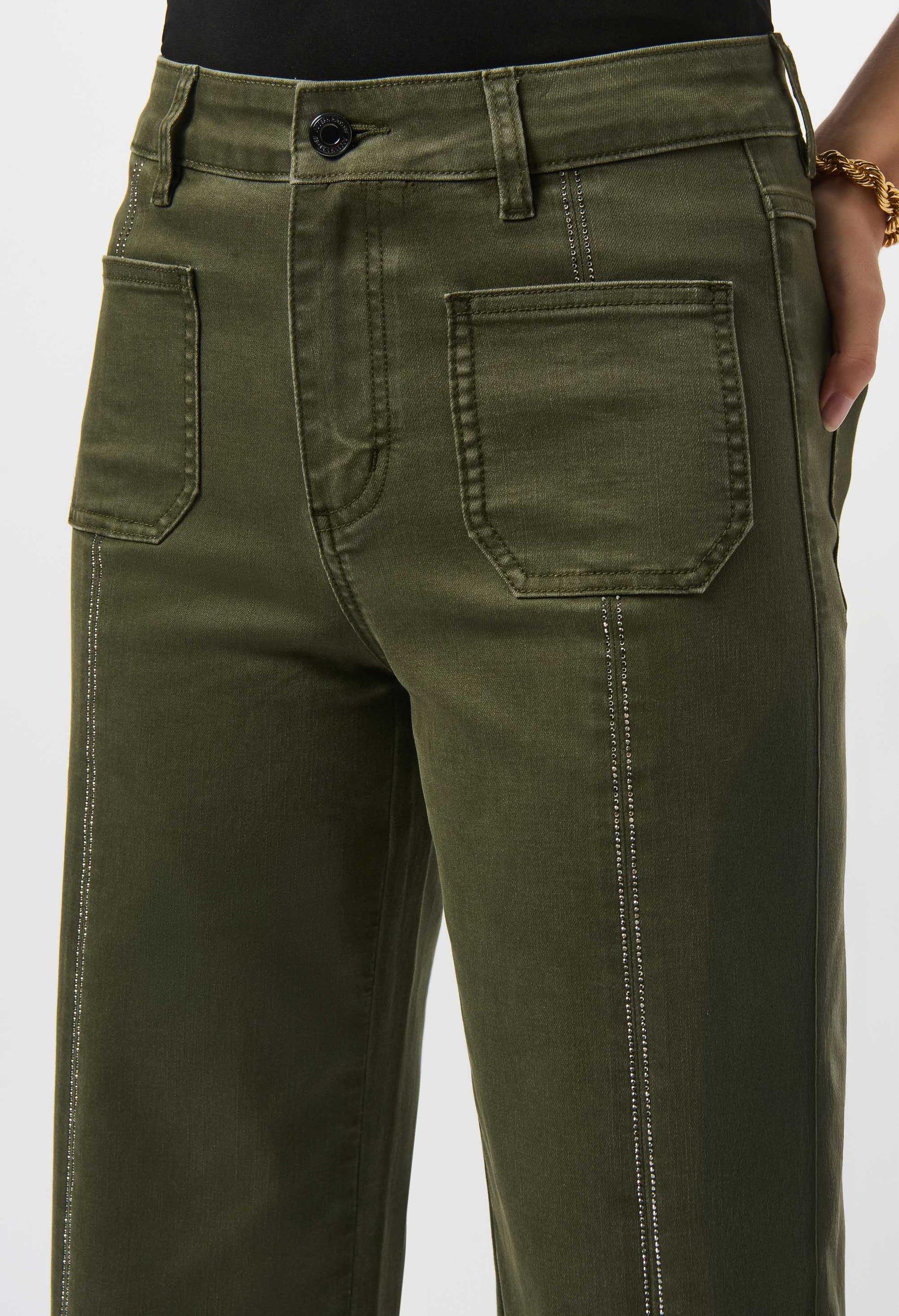 Green pants on a white background
