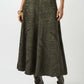 Textured Pleated A-line Skirt