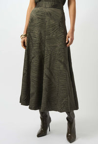 Textured Pleated A-line Skirt