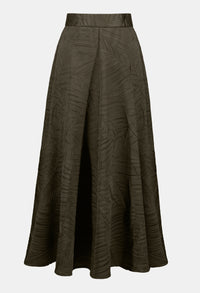 Textured Pleated A-line Skirt