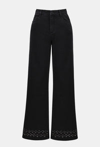 Embroidered Mid-rise Jean