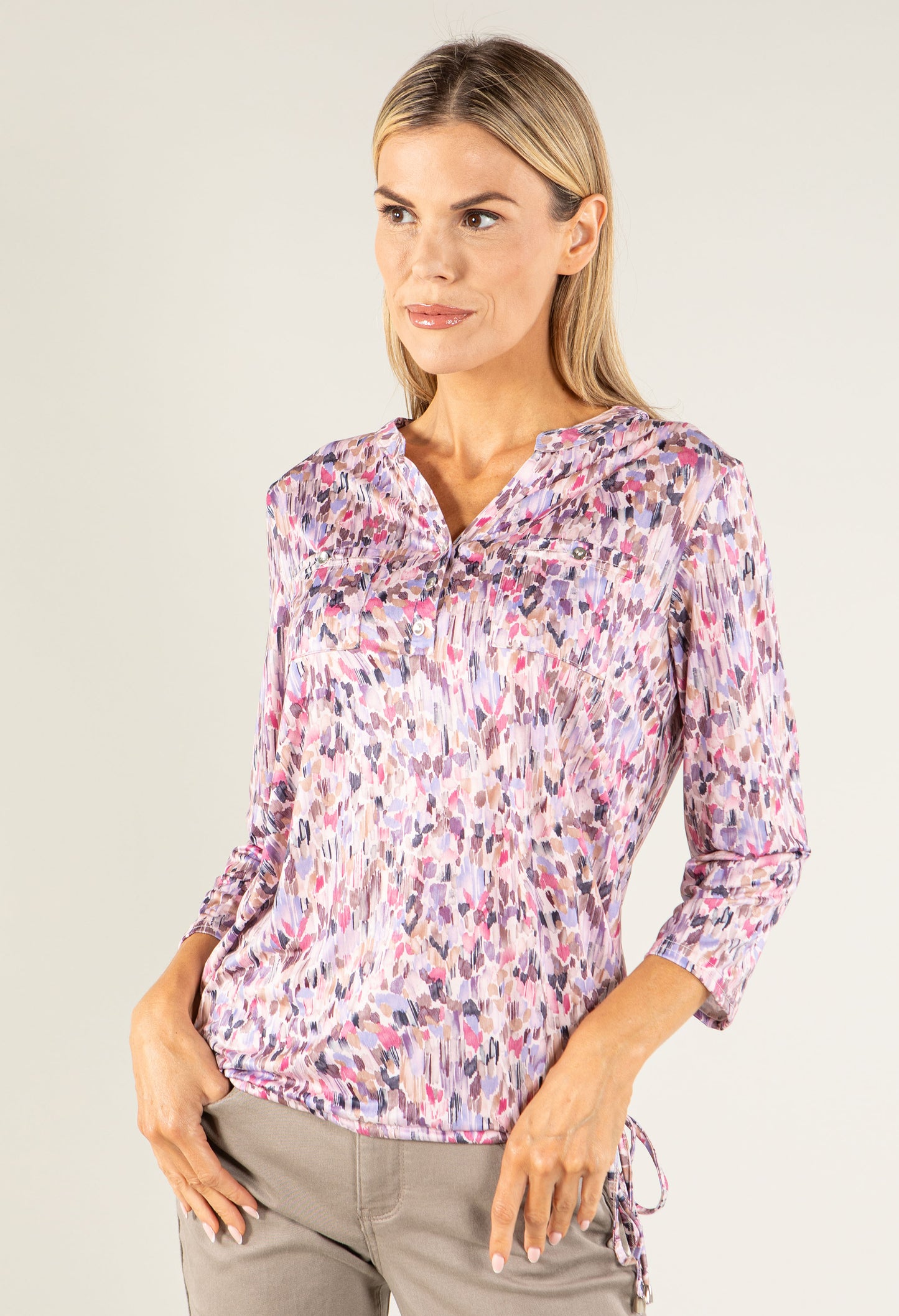 Abstract Front Pocket Top